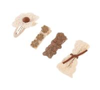 Abaodam 4pcs Girl Hair Clips Soft Lace Barrettes Hair Accessories and Safe Cute Mini Snap Clips for Newborns and Little in Lovely Colors
