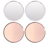 Abaodam 4pcs Glass Manicure Mixing Pallet with Mirror Surface for Nail Art Color Mixing, Not Easy to Break, Simple and Fashionable Design, for Professional Beauty Shop Use