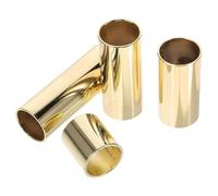 Abaodam 4pcs Gold Metal Guitar Slides Set for Electric and Acoustic Guitars, Includes 28mm, 51mm, 60mm, 70mm Finger Slide Rings for Professional Blues, Jazz, and Country Music
