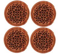 Abaodam 4pcs Guitar Feedback Reducer Wooden Soundhole Covers Noise Blocker Caps