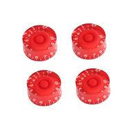 Abaodam 4pcs Guitar Volume Tone Control Knobs Replacement for Electric Guitar Parts Red White Letters