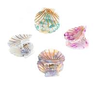 Abaodam 4pcs Hair Accessory Shell Claw Clips Acetic Acid Material Comfortable to Wear No Hurt to Hair Stylish Lovely Design