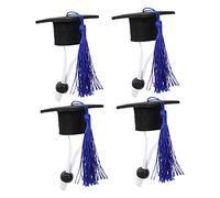 Abaodam 4pcs Hamster Graduation Hat with Tassel Cute Doll Accessories for Pets Costume Props for Graduation Parties Durable Material for Safe Use for Photo Opportunities