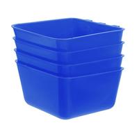 Abaodam 4pcs Hanging Bird Cage Feeding Cups for Parrot and Rabbit, Blue Pe Material Chicken Waterer Bowls with Easy Installation and Deformation Resistance for Small Animal Coop