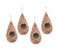 Abaodam 4pcs Hanging Bird House Straw Simulated Nest Bird Lover for Nature Enthusiasts