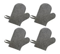 Abaodam 4pcs Heat Insulation Sauna Gloves Felt Bathing Mittens Sauna Scrubber Gloves Water Absorbing Spa Accessories