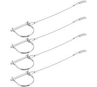 Abaodam 4pcs Heavy Duty Galvanized Trailer Hitch Locking Pins with Anti-lost Safety Chain, 6.3 * 50mm Coupler Locking Pin for Farm Trailers, Boat and Wagon Towing Accessories