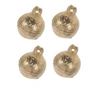 Abaodam 4pcs High Sensitivity Copper Bite Indicator Bells for Sea Rods Loud Sound Fishing Alert Bells for Night Fishing Easy Installation Enhanced Night Visibility Saltwater Resistant