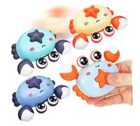 Abaodam 4pcs Inertia Powered Crab Pull Back Cars with Light Up Visual Stimulation for Boys Smooth Sliding Animal for Indoor Outdoor Play and Party Favors
