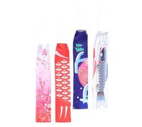 Abaodam 4pcs Japanese Style Carp Windsocks Hanging Flags Cherry Blossom Tube, Koi Nobori Decorative Pendants for Sushi Restaurant Outdoor Garden Festival Decor