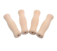 Abaodam 4pcs Kitchenware Wooden Handle Wooden Handle Accessory Beige Wood Versatile Use Easy to Clean Outdoor Cooking Accessories