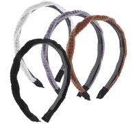 Abaodam 4pcs Knitted Braided Headbands for Women, Fashionable and Elegant Cloth Hair Accessories That Hold Hair Securely, Versatile Headbands Suitable for Daily Wear and Special Occasions