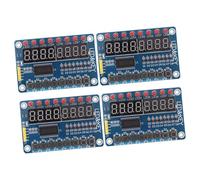 Abaodam 4pcs LED Display Module with Keys Microcontroller Interface DIY Electronic Kit Compatible with Avr for Embedded Projects