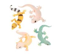 Abaodam 4pcs Lifelike Gecko Figurines Plastic Animal Models Educational Realistic Small Reptile Statues Safe Decorative