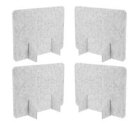 Abaodam 4pcs Light Grey Felt Desk Privacy Divider Panel with Support Feet 30x40cm - Acoustic Partition for Office, Classroom, and Workstation Use