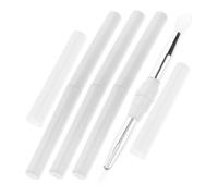 Abaodam 4pcs Lip and Eyeshadow Brush Set Lip Gloss Applicator Brushes Double-ended Design Glitter-infused Silicone and Aluminum Versatile Use with Caps for On-the-go Touchups and Travel