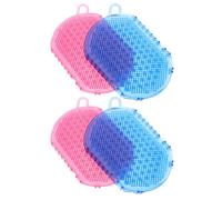 Abaodam 4pcs Meridian Massage Brush Dual-Sided Palm Combs Soft Bristles for Scalp Hair Beard Pet Care Portable Handheld Gloves for Men Women Home Travel