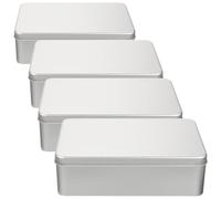 Abaodam 4pcs Metal Dice Organizer Box with Foam Liners, Rectangular Matte Tin Storage Case for Board Game Accessories, Portable Dice Holder with Lid for Gaming Collections