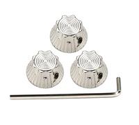Abaodam 4pcs Metal Guitar Volume Control Knobs Set Sunflower Design Ergonomic Dome Shape for Electric Guitar Stylish Silver Knobs for Enhanced and Compatibility