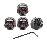 Abaodam 4pcs Metal Skull Head Tone Volume Control Knobs Wrench for Electric Guitar and Bass Knob Replacement Parts