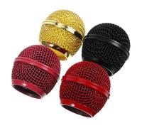 Abaodam 4Pcs Microphone Grill Head Mesh Covers Colorful Replacement Mic Accessories for Dynamic Vocal Microphone Detachable Grille for Enhanced Sound
