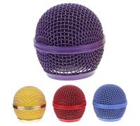 Abaodam 4pcs Microphone Net Head Mesh Grill Replacement Metal Grille Compatible for Microphone Head Mesh Grill Cover Cordless Mic Supplies