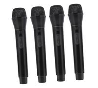 Abaodam 4pcs Microphone Prop Lightweight Pretend Mic Simulation for Birthday Party Favors Role Play Black Ergonomic Design Fits Childrens Hands Without Batteries