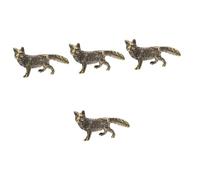 Abaodam 4pcs Mini Brass Wealth Figurine Chinese Statue Decor for Home Office Desk Attract Prosperity Traditional Sculpture