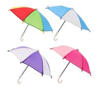 Abaodam 4pcs Mini House Doll Umbrella Models Doll House Accessories Rain Umbrella Miniature Scene Model