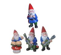Abaodam 4pcs Mini Music Band Gnome Statues Gnome Sculptures for Garden Lawn Patio and Home Decor Miniature Ornaments for Festive Celebrations