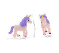 Abaodam 4pcs Mini Unicorn Figurines Small Animal Ornaments for Fairy Garden Moss Terrarium Bonsai Decoration Includes Winged Non Winged Pink and Purple Models for Creative Crafting and