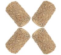 Abaodam 4pcs Miniature Dollhouse Fake Haystacks, Small Cylindrical 2x2x3cm Straw Decorations for Crafting, Farm Scene DIY Accessories, Wooden Mini Hay for Table and Dollhouse Decor