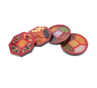 Abaodam 4pcs Miniature Dollhouse Tray with Realistic Artificial Rice and Grain Food Non-fading Colors for Pretend Play Kitchen Accessories and Market Scene Decoration
