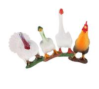 Abaodam 4pcs Miniature Farm Animal Figurines Realistic Duck Goose Chicken Models for Cake Toppers Educational Play Home Decor Engaging Family Activities