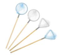 Abaodam 4Pcs Miniature Fishing Net Model Set for Dollhouse, Small Triangular Round Nets in White and Blue, Dollhouse Accessory for Decorative Play and Photo Props