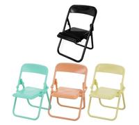 Abaodam 4Pcs Miniature Folding Chair Model for Doll House Furniture Decor Compact Lightweight Mini Chairs Yellow Green Pink and Black Craftsmanship for Mini House Scenes and Simulation