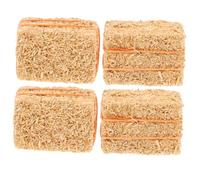 Abaodam 4pcs Miniature Hay Bale Ornament for Dollhouse DIY Table Decor Faux Hayrick Model with Straw Material for Farmhouse Scene Layout and Crafts