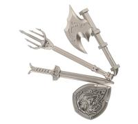 Abaodam 4pcs Miniature Swords and Shields Set for Compatible with Building Blocks Creative Accessories for Boys Cosplay and Castle Role Play Interactive and Unique Design