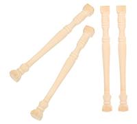 Abaodam 4pcs Miniature Wood Pillars for Dollhouse Scene Roman Style Decorative Accessories for Miniature Furniture and Home Decor