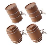 Abaodam 4pcs Miniature Wooden Wine and Beer Barrel Models Realistic Design Portable DIY Craft Photography Props Educational Display Accessories