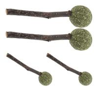 Abaodam 4Pcs Natural Chewing for Hamsters, Guinea Pigs, and Rabbits - Wooden Teething Snacks, Small Animal Bite Playthings for Dental Health and Chewing Activity