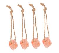 Abaodam 4pcs Natural Pink Salt Lick Blocks for Livestock and Deer Mineral Salt Blocks with Holder for Wildlife Feeding