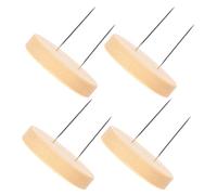 Abaodam 4pcs Needle Felting Doll Display Stands with Metal Hooks and Wood Base Beige Desktop Doll Storage Holder for Showcasing and Craft Figures