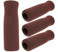 Abaodam 4Pcs Non-Slip Crutch Handle Grips for Elderly Walking Cane Comfortable Foam Protective Wraps Easy to Install Brown Covers for Hand Protection and Extended Grip Life