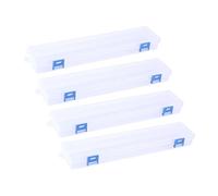 Abaodam 4pcs Oil Paint Brush Storage Box with Lid, Multi-use Watercolor Pen and Drawing Tool Organizer, Art Supplies Container for Home and Studio