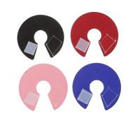 Abaodam 4pcs Parrot Bird Recovery Collar Neck Rings Anti-scratch Protective Pet Collar for Small Birds with Mixed Colors Red Pink Blue Black Suitable for Feather Pecking Prevention