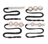 Abaodam 4pcs Pearls Hair Bun Shaper Set Black Acrylic and Wire Hair Bun Making Tool Convenient to Use for Daily Life and Yoga Practice