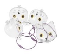 Abaodam 4pcs Pet Hair Keepsake Keychains Cat Hair Memorial Pendant with Yellow Eye Bauble for Cat Owners and Memorial Random Color
