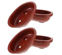 Abaodam 4pcs Plastic Bonsai Planting Pots for Cacti and Flowers, Sturdy Square Flower Planters with Improved Survival Rate, for Windowsill and Office Use