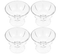 Abaodam 4pcs Plastic Ice Cream Cup 180ml PC for Desserts and Beverages | Modern Design, Safe for Hot or Cold Foods, Not Easy to Break, for Casual Family Dinners and Household Use